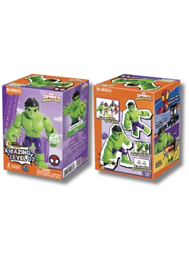 BLOKEES Marvel Spidey Amazing Friends Hulk Building Kit | Amazing Level 02 Collectible Action Figure Toy | STEM Construction Set for Kids & Adults | Licensed Model Play & Display - Image 3